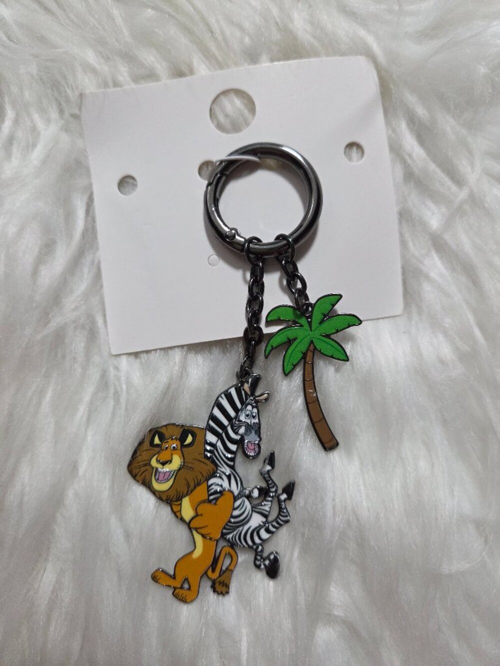 Madagascar Lion & Zebra Keychain